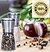 Best Salt grinders and Mills – Pepper mill Grinder and Salt Shaker Set - Reffilable Stainless Steel - Adjustable Coarseness Mill - Easy to Refill Salt n Pepper Shakers (Large Set of 2 Grinders)