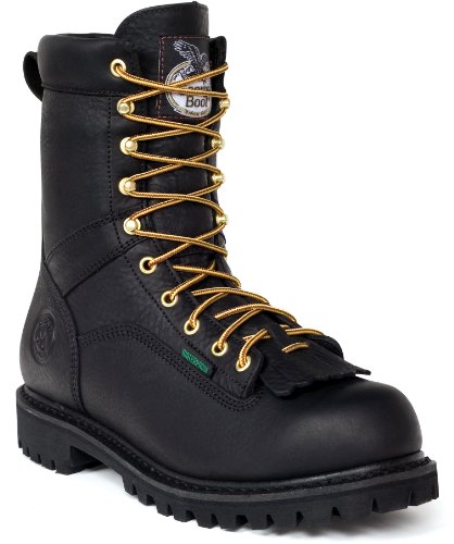 Georgia Men's Waterproof Low Heel Logger Boot Black 10 D(M) US