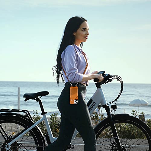 Luckycoin Crossbody Genuine Leather Case for iPhone 11 pro Case with Card Holder Detachable Adjustable Purse Women Shoulder Strap Shockproof Wallet Case Compatible with iPhone 11 Pro 5.8 inch Brown