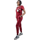 Uniforms World Ava Scrubs Set for Women — Classic fit Top & Slim Jogging Pants, Yoga Waistband, 9 Pockets, Anti-Wrinkle