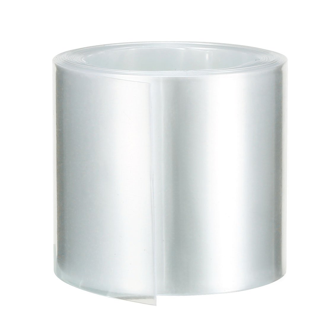 sourcingmap 43mm Flat PVC Heat Shrink Tubing Battery Wrap 2m Length for 26650 Battery Clear