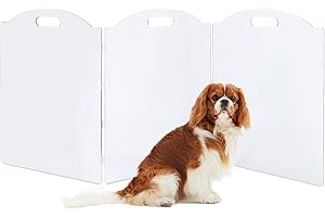 FEOYOHO Clear Acrylic Freestanding Dog Gates for The House – Folding 3-Panel Pet Gates for Doorways, Indoor Stairs, and Hallways, Transparent Barrier for Dogs, Puppies, and Cats
