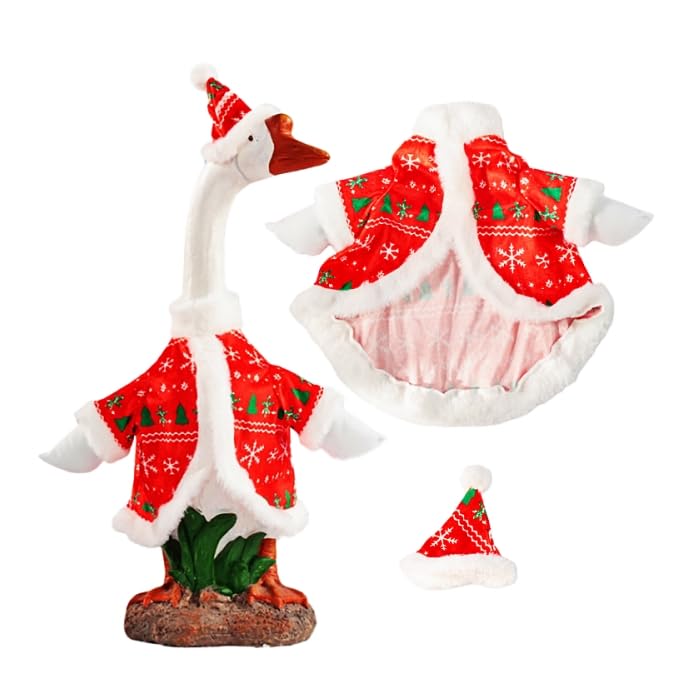 Photo 1 of ++2 PACK++Doleeisle Christmas Porch Goose Outfit - 23" Goose Costume Festive Outfit for Cement Plastic Porch Goose Statue – Funny Outdoor Christmas Decor,Lawn Yard Decor,Classroom,Patio & Garden Party
