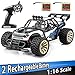 Distianert TMUSWJL00010   2.4Ghz Radio Remote Control Car 2W 20Mph High Speed Racing Monster Truck with 2 Recharger Battery-Best Gift for Kids, Blue