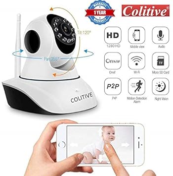 Colitive Wireless HD IP WiFi CCTV Camera for Home/Office Security, 128 GB SD Card Supported, 360 Degree View, Night Vision