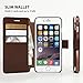 Compatible with iPhone 6S Wallet case, iPhone 6 Wallet Case, Durable and Slim, Lightweight with Classic Design & Ultra-Strong Magnetic Closure, Faux Leather, Dark Brown, for Apple iPhone 6s/6