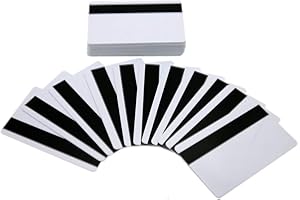 Gialer 10Packs - Premium White PVC Cards with 1/2" HiCo Magnetic Stripe - CR80 30Mil Blank PVC Plastic Credit/Gift/Photo ID Badge Card - Printable for Card ID Printers (PVC HiCo Magnetic Stripe)