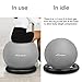 Trideer Ball Chair – Exercise Stability Yoga Ball with Base for Home and Office Desk, Ball Seat, Flexible Seating with Resistance Bands & Pump, Improves Balance, Back Pain, Core Strength & Posture …
