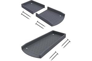 Jamphaza Black 2Pack Splash Block - Gutter Downspout Extensions - Rain Gutter Guard Water Diverter - Drain Downspout Extender 24”