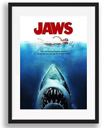 Box Prints Jaws retro classic movie art vintage film poster framed wall print picture