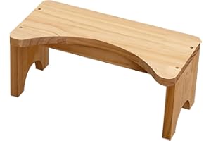 Wood Toilet Stool Squatting Footstool Multifunctional Potty Stool for Kids Adults Bathroom Aid- Wood