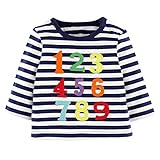 Weixinbuy Kids Baby Girls Cotton Long Sleeve Striped Crewneck T-shirt Tops