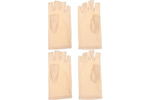 EXCEART 2 Pairs Unisex Fingerless UV Protection Gloves - Spandex Ice Silk Sunblock for Summer Outdoor Activities