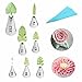 GOOTRADES 7 Piece Leaf Piping Tips Cake Decorating Supplies & 1 Silicone Pastry Bag