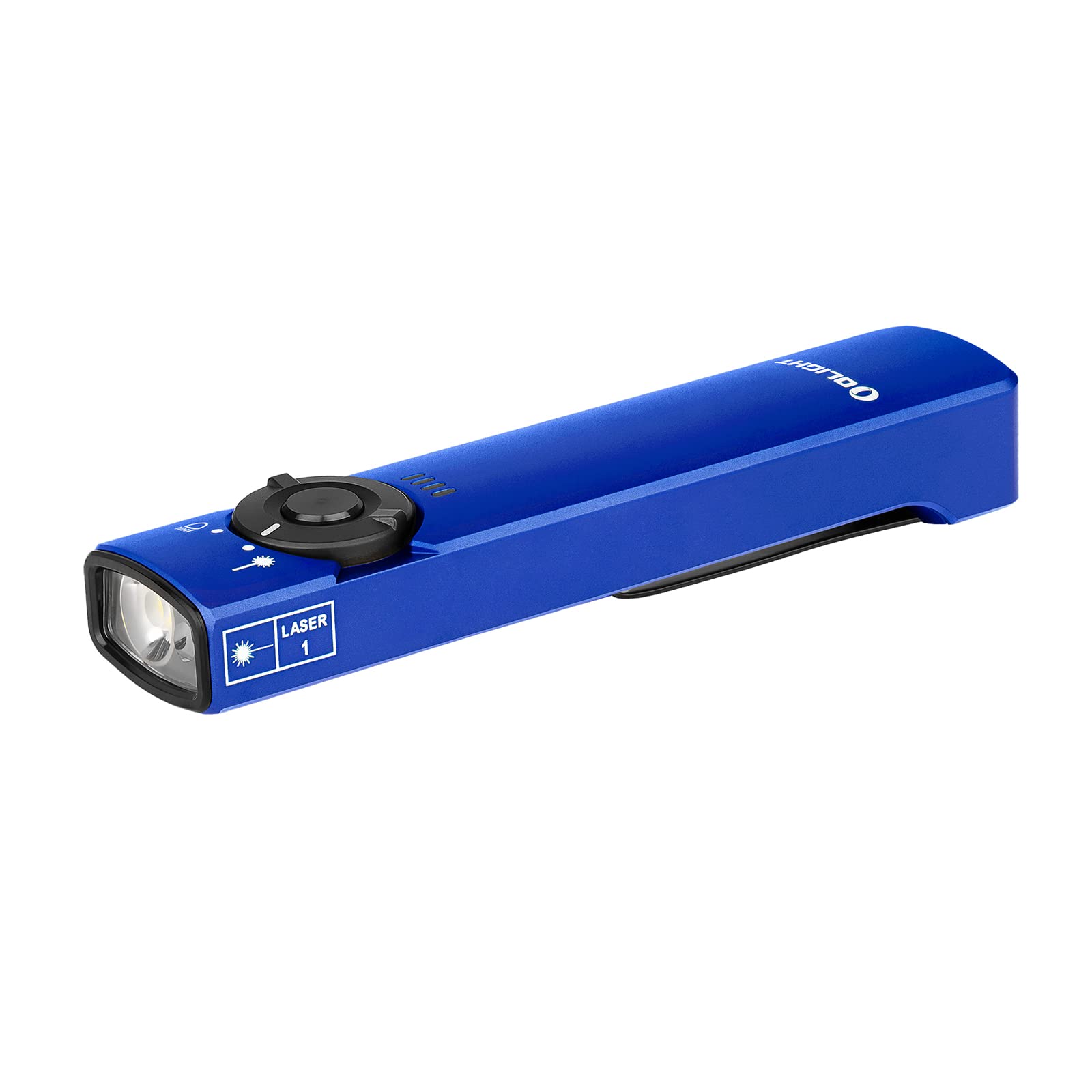 OLIGHT Arkfeld EDC Flashlight, 1000 Lumens Rechargeable LED Torch with Green Beam and White Light, Super-Thin Build Flat Flashlight with Clip for Outdoors, Emergency, Work (Blue, CW: 5700~6700K)