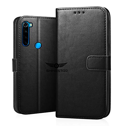 SHINESTAR PU Leather Flip Wallet Case with TPU Shockproof Cover for Xiaomi Redmi Note 8 (Classy Black, Xiaomi Redmi Note