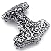 KONOV Mens Vintage Thors Hammer Stainless Steel Pendant Necklace, Black Silver, 24 inch Chain