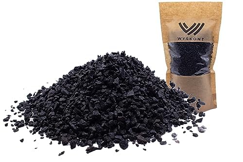 WYSKONT Aquarium Sand Gravel 1 kg - Fish Tank Natural Substrate and Decoration - Natural Fertilizer for Plant Growth - 100% Safe for Live Organisms - Black Grain Size 3-5mm