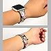 bayite Leather Bands Compatible with Fitbit Versa/Versa 2, Slim Wristband Replacement Accessories Fitness Classic Straps Women, Black/Pink Flower