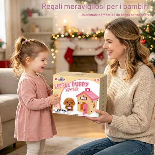 Dreamon Dog Barking and Walking Dog Toy Walking and Barking with Kennel Pet Care Accessories Gift Girl 3 4 5 Years Old