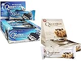 Quest Nutrition Cookies and Cream, Chocolate Chip Cookie Dough, 12 Bars Each