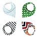 Baby Bandana Drool Bibs For Boys/Girls, Pure/Absorbent/Organic Cotton Burp Cloths, Double Cloth, Set of 4, 4 Kinds of Patterns