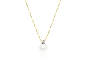 BRAYEG Sterling Silver Pearl Pendant Necklace, Dainty CZ Necklace 14K Gold Filled Necklace Chain Baroque Pearl Necklace for Women Adjustable Pearl Necklaces, Simple Pearl Necklaces for Everyday Jewelry Gifts