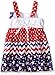 Youngland Girls' Americana Crochet Knit to Poplin Sundress