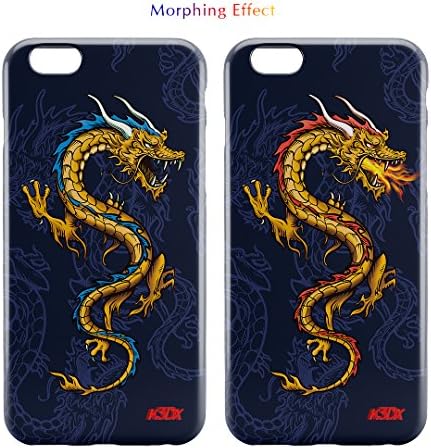 Soft Cases for iPhone 6s, Protection with Eco-friendly Rubber [TPU] + Lenticular 3D Morphing Dragon Back Cases, High Elasticity Ultra-thin Mobile Phone Case for iPhone 6s - [Yellow Chinese Dragon]