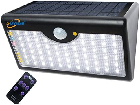 OUYIDE Led Solar Motion Sensor Light 100 Watt Equivalent 60 LEDs wireless remote control Outdoor Light (daylight)