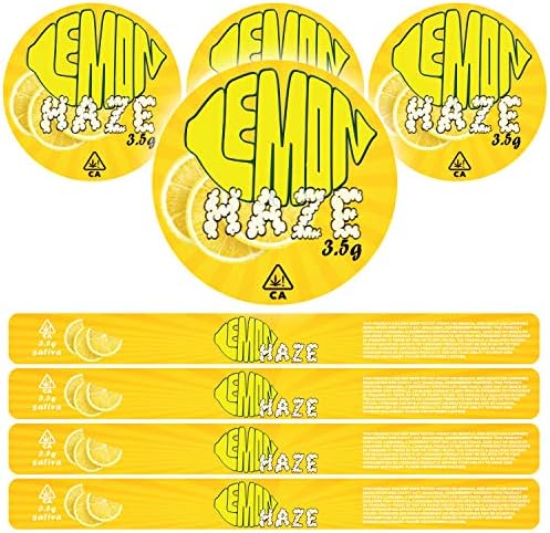 100ml Pressitin Stickers - Lid and Label - 3.5g Cali Press Tin Stickers - Lemon Haze x500 (500)