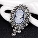 Pink-day Vintage Cameo Victorian Crystal Wedding Party Women Pendant Brooch Pin Jewelry (Silver)