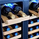 NewAir AW-321ED 32 Bottle Dual Zone Thermoelectric Wine Cooler, Stainless Steel & Black