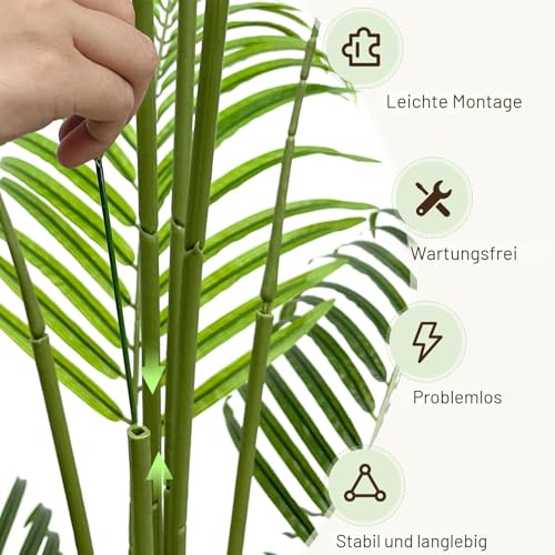 Keeplush Artificial Plants Large 150 cm Artificial Plant in Pot Plastic Artificial Palm Tree Like Real Fake Plants Decoration for Living Room Balcony Bedroom Office Perfect Housewarming Gift (1 Pack)