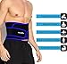 Runflory Waist Trimmer Belt Support Brace, Adjustable Lower Back Lumbar Support Straps - Weight Loss Ab Belt, Breathable Stomach Wrap Waist Trainer Cincher Girdle for Men & Women - Blue & Black