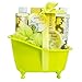 Home Spa Bath Basket Passion Fruit Fragrance Bath & Body Set For Women Contains Shower Gel, Bubble Bath, Body Lotion, Bath Salt in Green Tub
