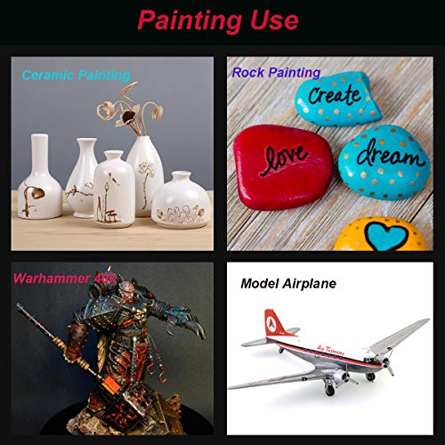 Miniature Model Paint Brush Set - 11 Pieces Fine Detail Painting Brushes for Art Painting - Acrylic, Watercolor, Gouache, Oil - Airplane Kits, Ceramic, Warhammer 40k