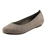 Vionic Womens Spark Willow Leather Ballet Flat Slip On Shoes, Taupe, US 9