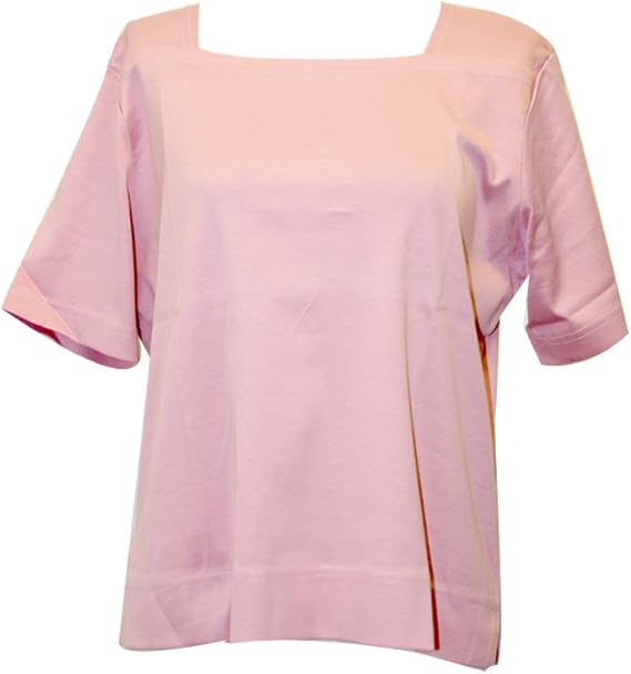 Amazon ジョワイユ スクエアネック半袖 無地 Lサイズ ピンク Tシャツ カットソー 通販