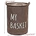 KINGSO 20 x 17 Inch Foldable Round Laundry Basket Hamper Storage Bag, Coffee