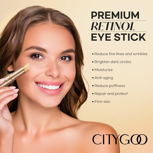 Retinol Eye Stick With Collagen, Hyaluronic Acid For Dark Circle, Wrinkles in 3-4 Weeks, Under Eye Cream Anti Aging, For Puffiness and Bags Reduces Fine Lines (Retinol Premium Gold Edition 3g)