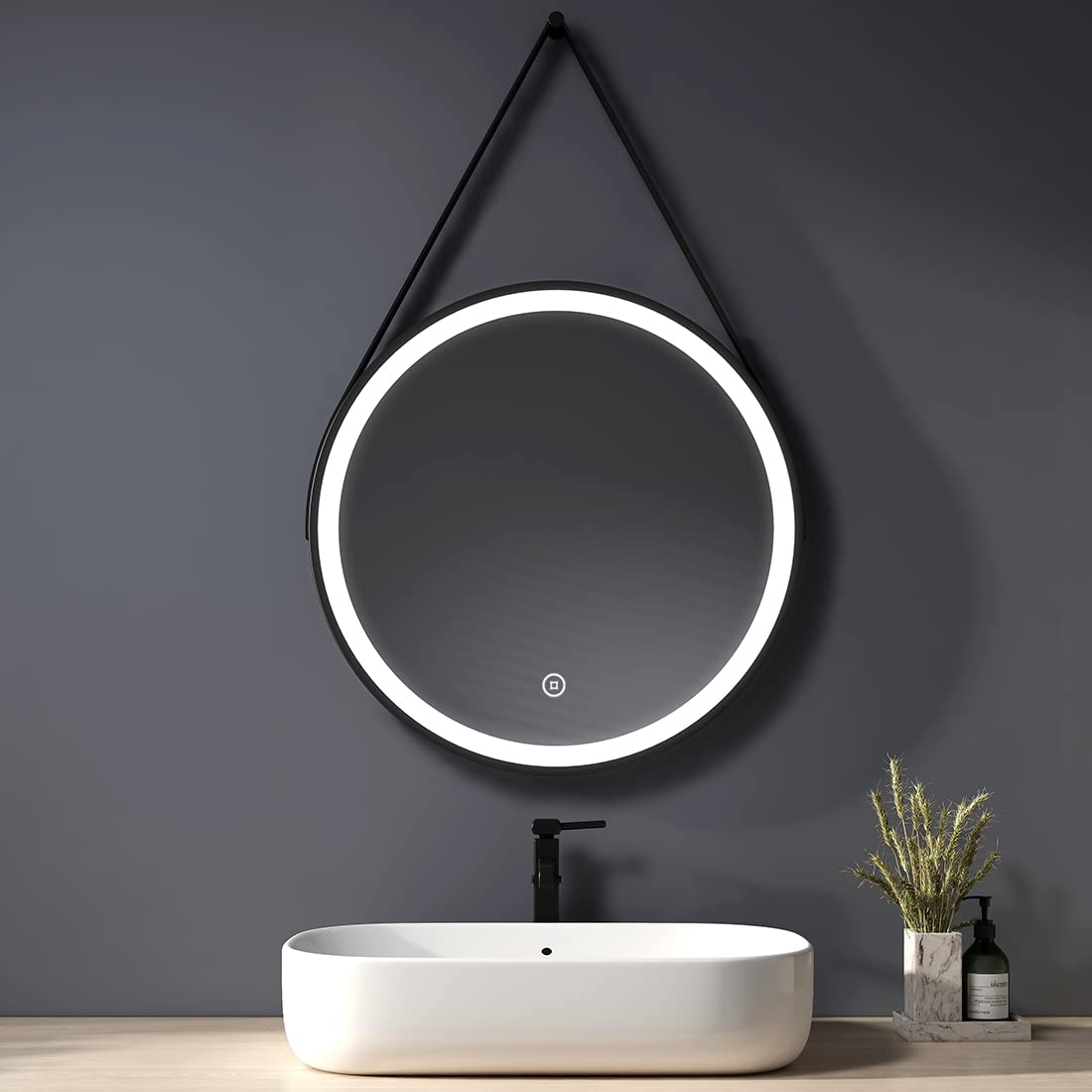 Heilmetz-Espejo-de-bano-led-diametro-60-cm-Espejo-Redondo-con-Cuerda-Espejo-de-bano-Redondo-Espejo-de-Pared-con