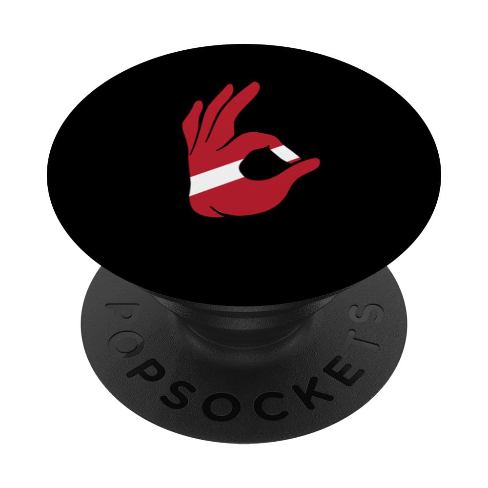 Scuba Diving Flag Hand Ok Sign Scuba Diver PopSockets Swappable PopGrip