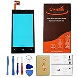 CrazyFire® Replacement Front Top Glass Lens Touch Screen Digitizer Assembly for Microsoft Nokia Lumia 520 With Adhesive And Tools Kit
