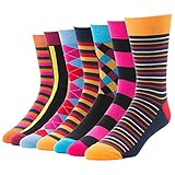 JYinstyle 7 Pack Men's Classic Colorful Cotton Crew Socks Stockings US Size 10-13 Set 3 (set3)