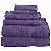 Superior Egyptian Cotton 6-Piece Towel Set, Bathroom Essentials, Towels For Bathroom, Apartment, Airbnb, Guest Bath, Face, Hand, Bath Towels, Washcloths, Absorbent, Fast Drying, Royal Purple