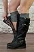 Modern Boho Knit Boot Cuffs Criss Cross Pattern Boot Toppers Charcoal