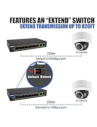 BV Tech   Interruptor PoE PoE+ de 10 puertos (8 PoE+ puertos de 2 Gigabit Ethernet Uplink)   96W   802.3af at