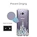 Unov Case Compatible with Galaxy S8 Clear with Design Soft TPU Shock Absorption Slim Embossed Pattern Protective Back Cover (Watercolor Castle)