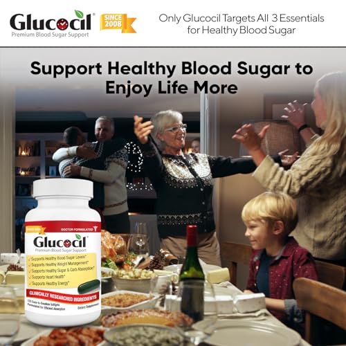 Glucocil – Softgels - Premium Blood Sugar Support - New Clinical Study Published March 2026-3 Million Bottles Sold - Supports the 3 Essentials for Healthy Blood Sugar - Since 2008